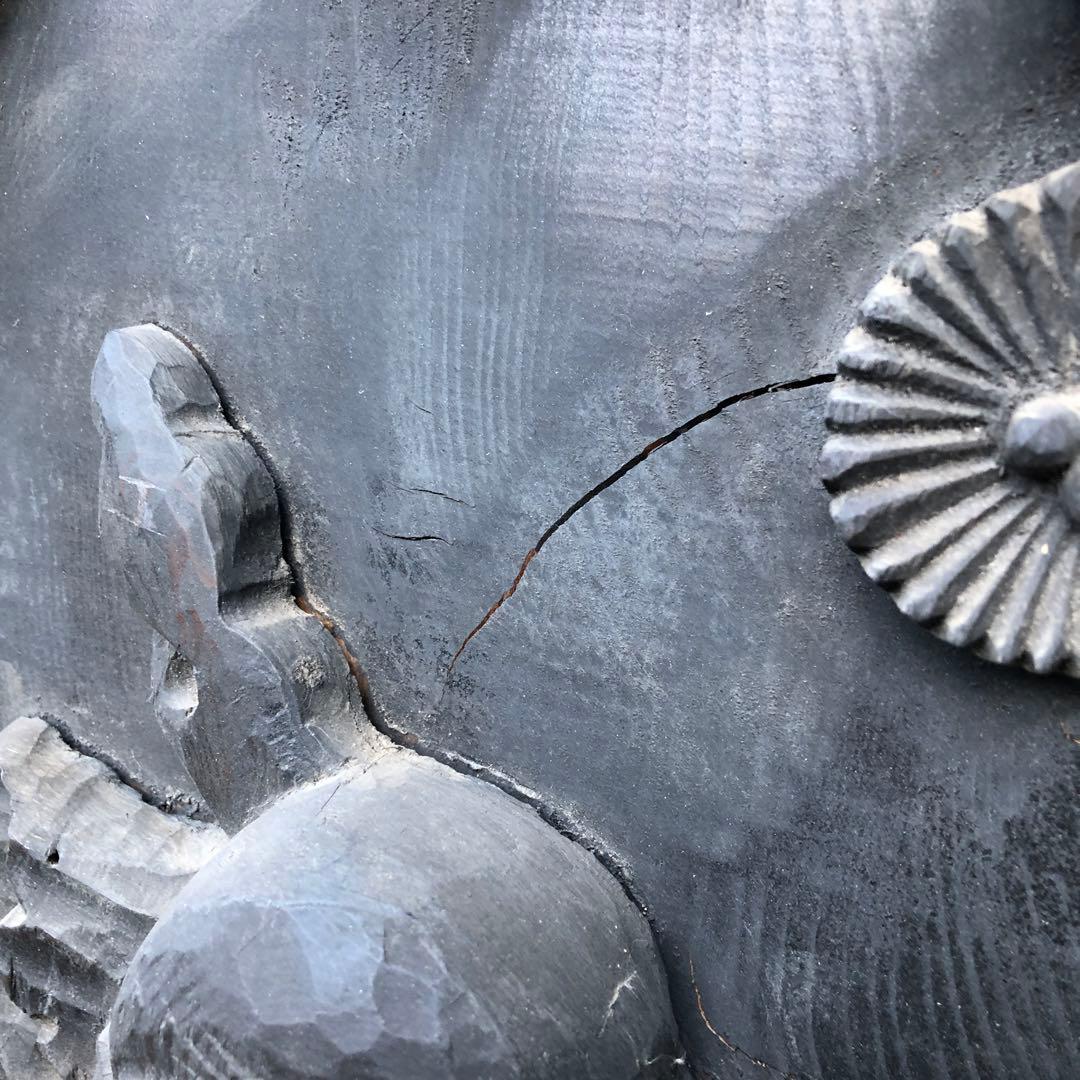 《ひだ41229》恵比寿大黒　彫刻パネル　壁掛け　レリーフ　時代　縁起物