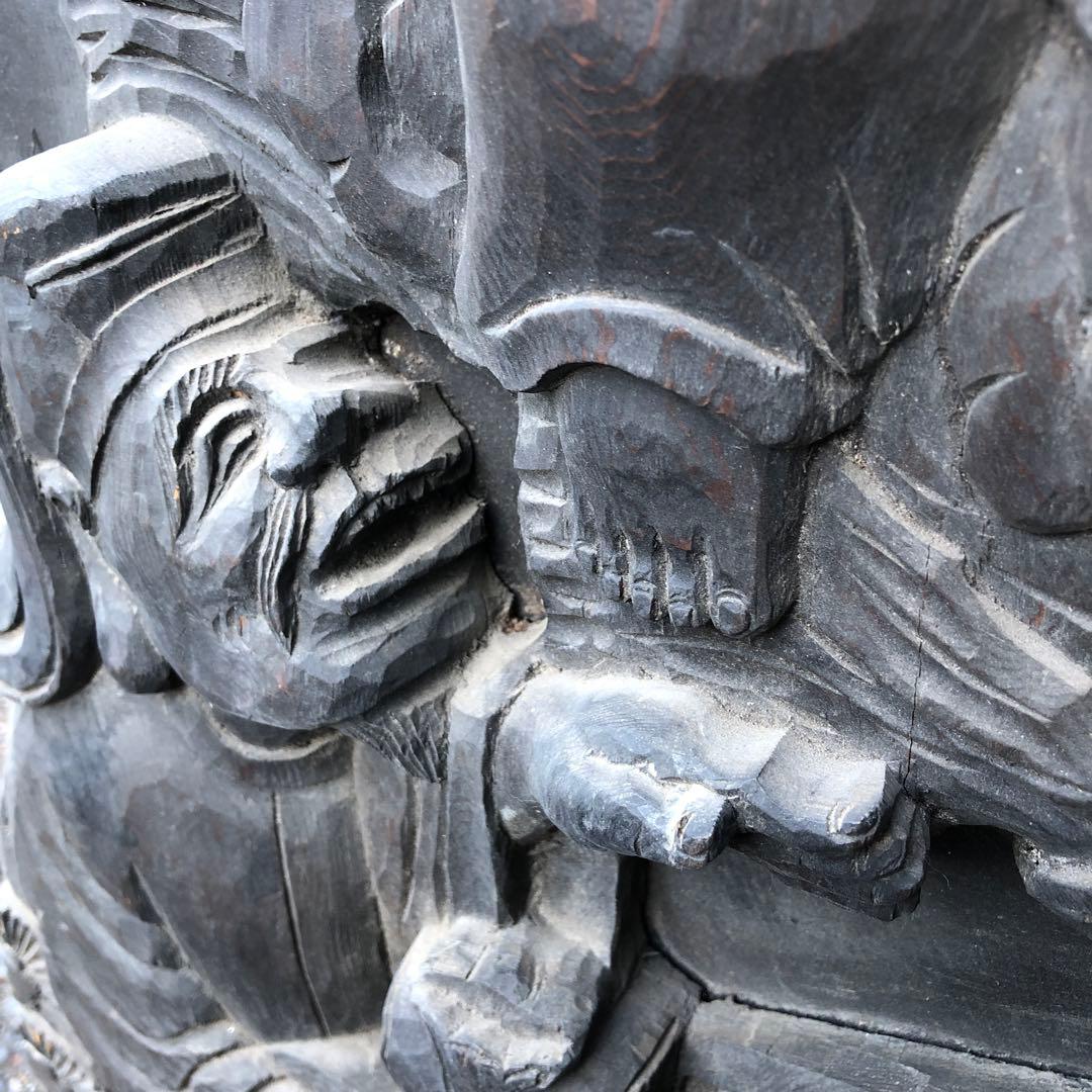 《ひだ41229》恵比寿大黒　彫刻パネル　壁掛け　レリーフ　時代　縁起物