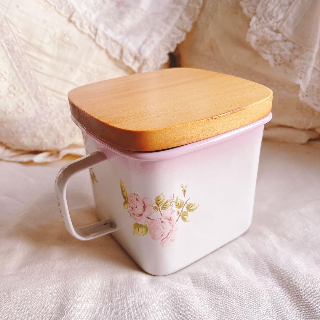 イマン♡ダイアナローズ木蓋付きキャニスターマニーローズバスケット薔薇アンティーク