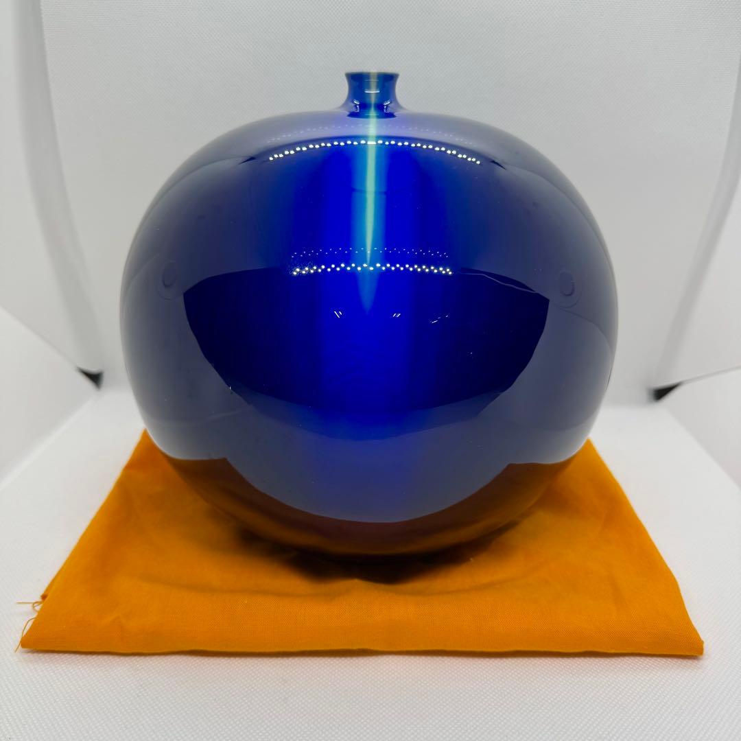 超希少】九谷焼 人間国宝 三代 徳田八十吉 耀彩 線文 花瓶 金文字 壺