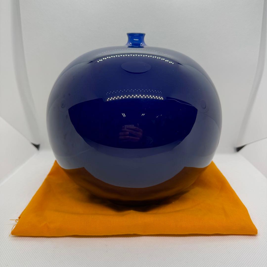 超希少】九谷焼 人間国宝 三代 徳田八十吉 耀彩 線文 花瓶 金文字 壺