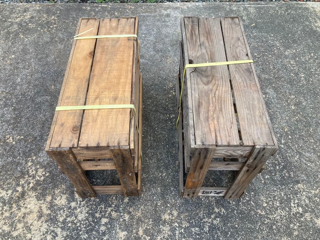 一升瓶ケース 二個 椅子 ビールケース 木箱 ビンテージ インテリア 10