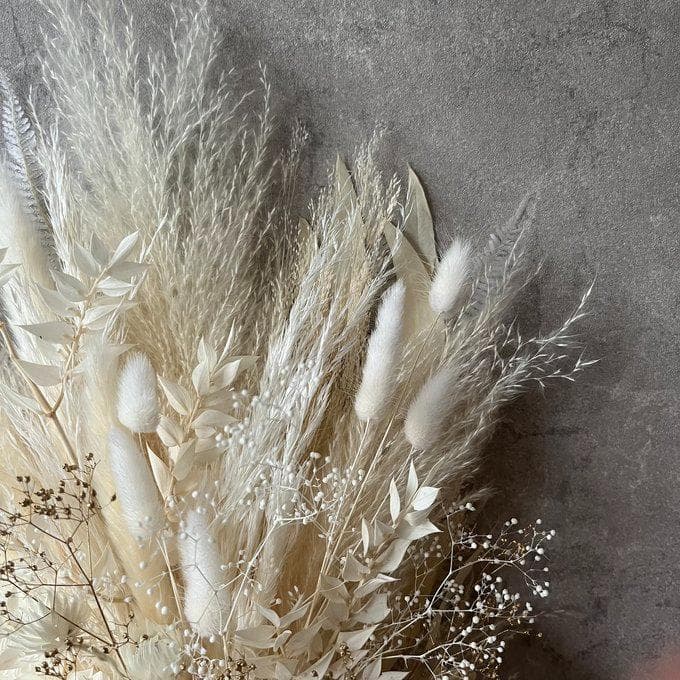 長さ約60cm・ホワイト＆少しゴールドのロングswag LLふっくらタイプ