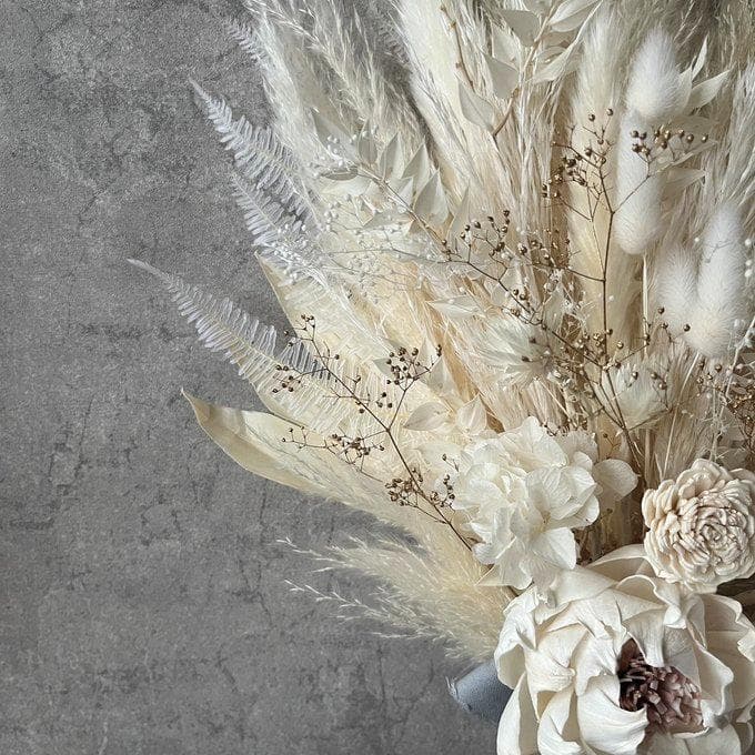 長さ約60cm・ホワイト＆少しゴールドのロングswag LLふっくらタイプ