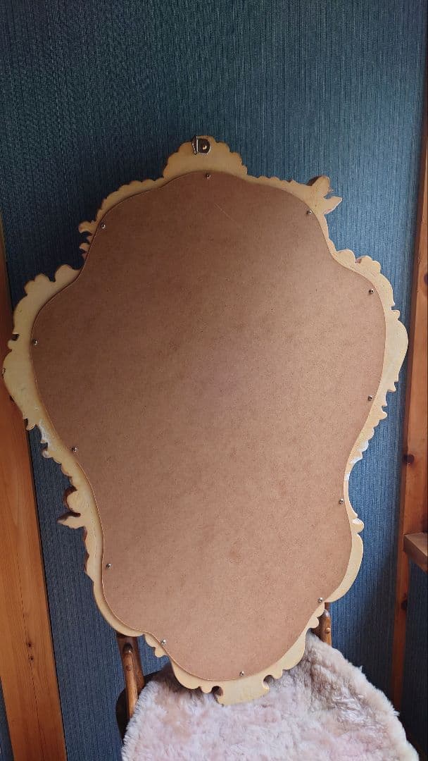 バロックスタイル 壁掛け鏡 オーバル型 エンジェル 大判サイズ