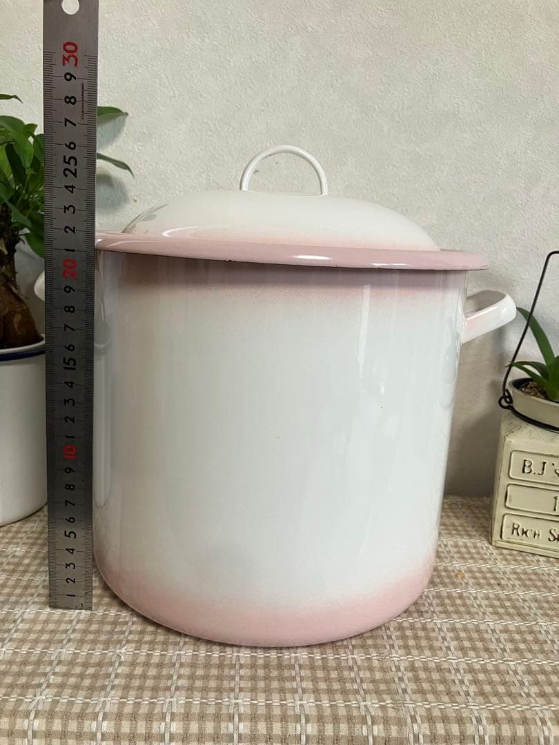 ③imane イマン日本製 ホーローキャニスター ストッカー　丸型 ローズ薔薇