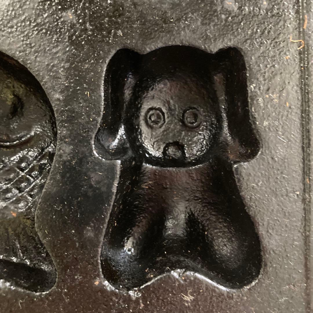 鉄器　人形焼型 6個動物形状　昭和希少品