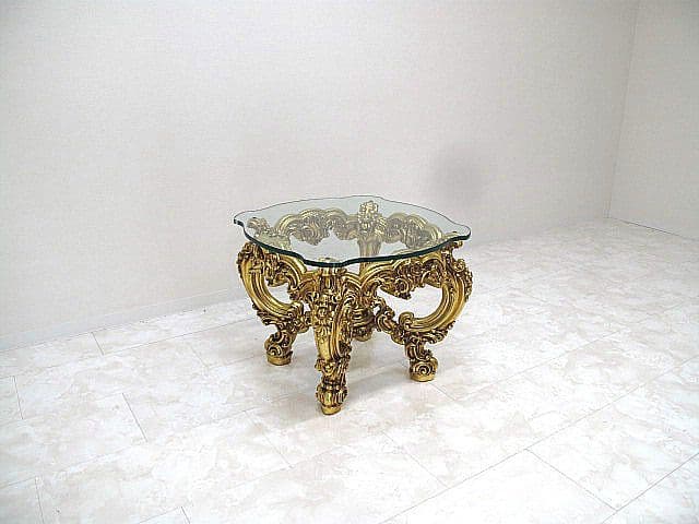 【展示品】SILIK シリック ヴェネチアン様式 ガラストップ リビングテーブル