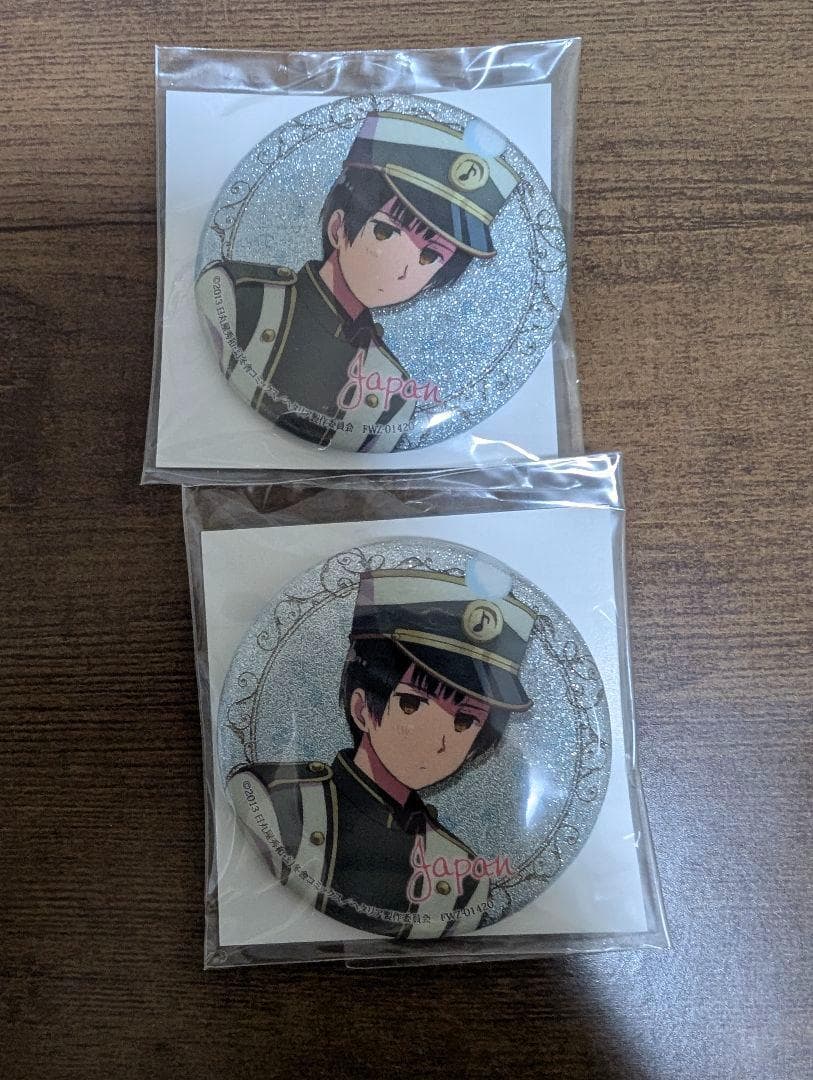 未開封】ヘタリア 日本 AGF キラキラ缶バッジ2個
