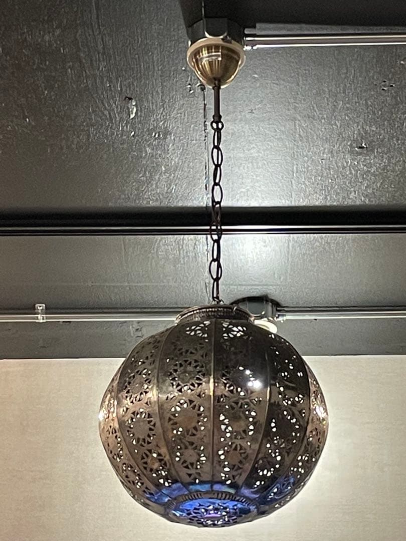 真鍮　モロッコランプ　シルバー