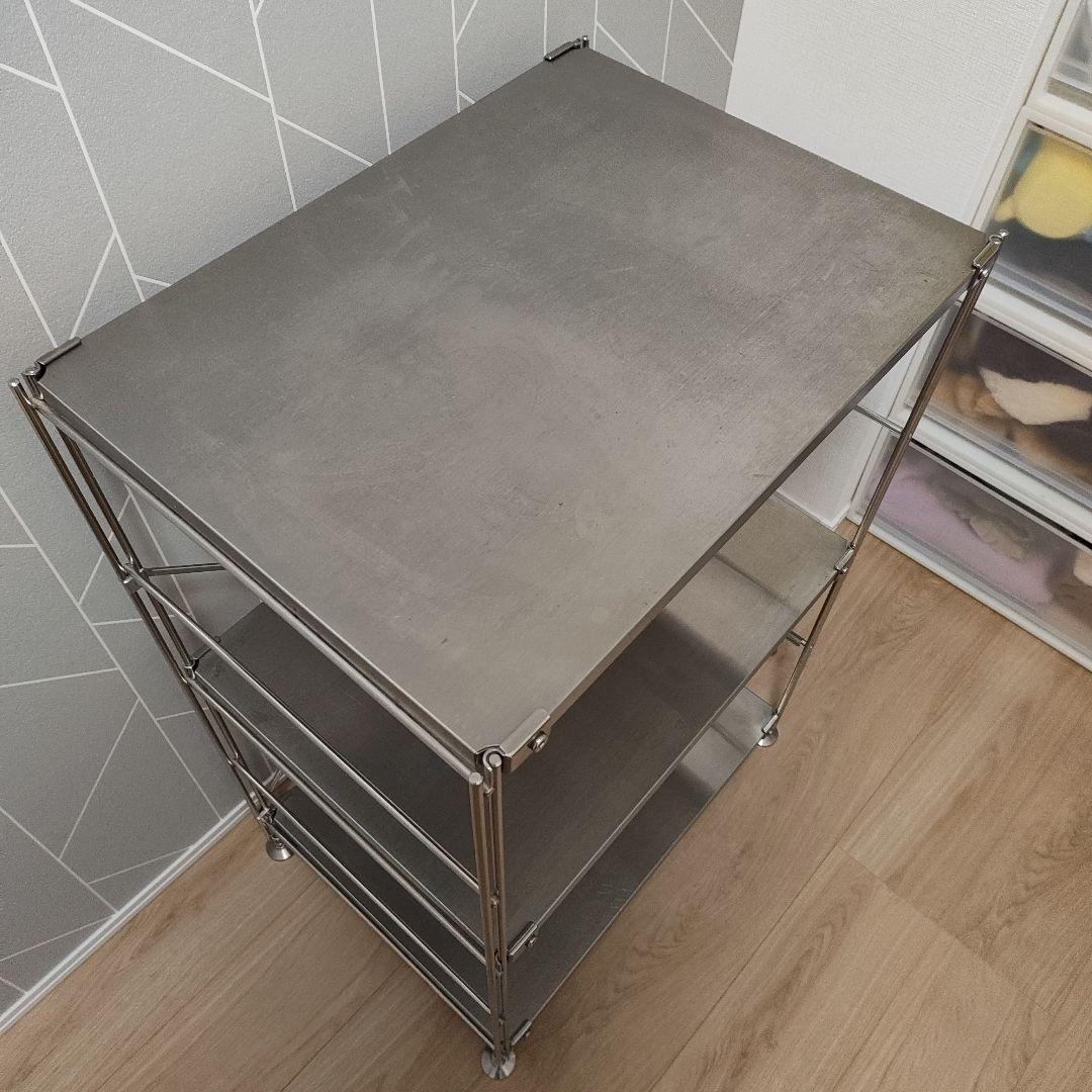 ステンレススチール 3段オープンシェルフ