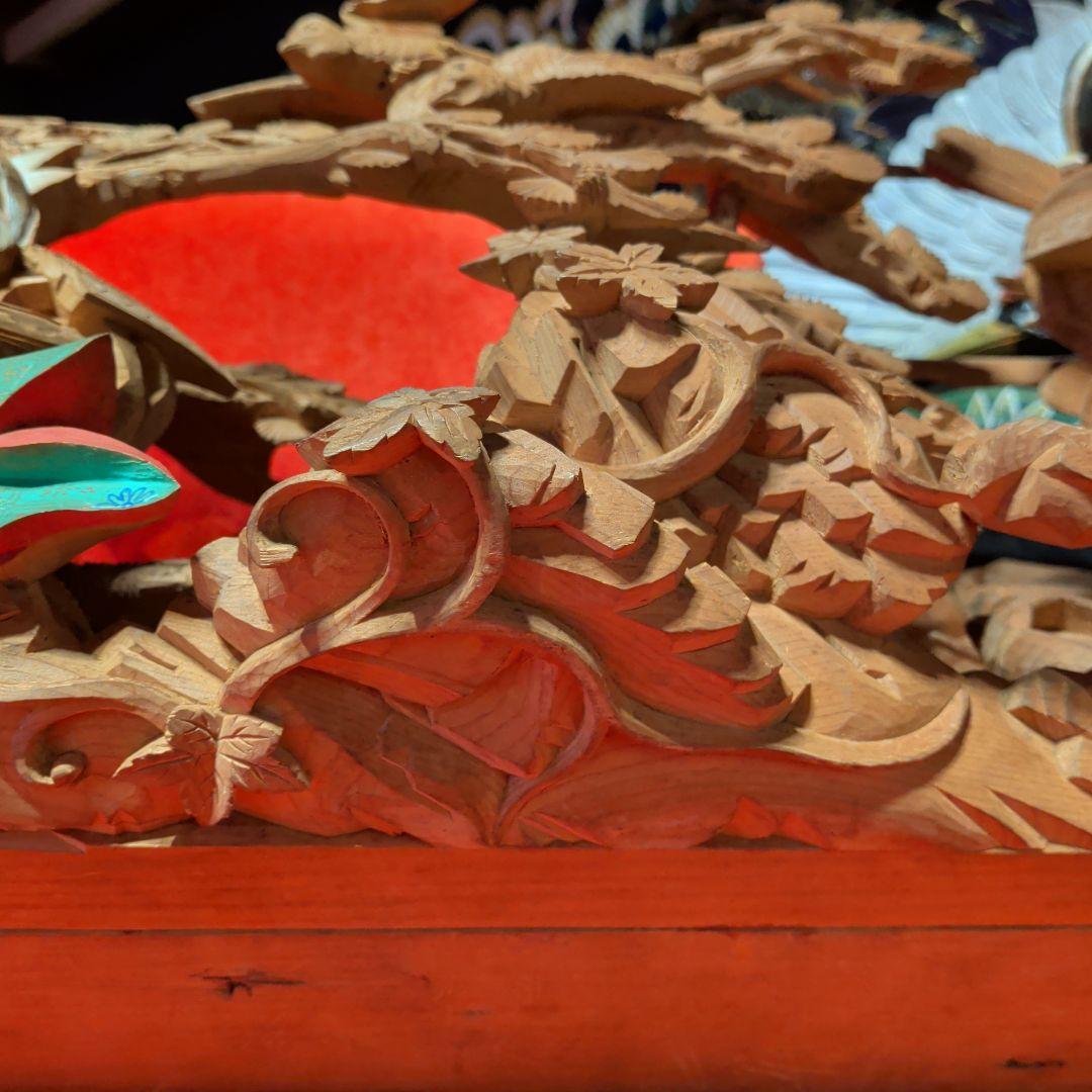 超絶技巧 淡路彫り だんじり 山車 木彫 彫刻 欄間 馬 彫刻 家具 現状品