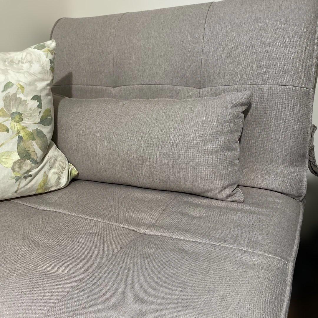 グレー ジュ　ソファベッド クッション付き ソファーベッド　グレー　ベージュ