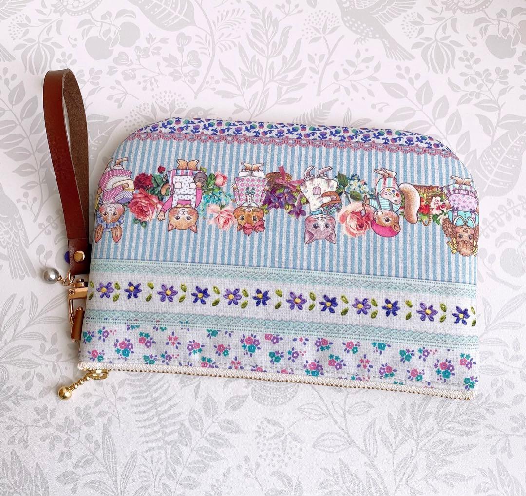 ハンドメイド フラットポーチ ジョリーフルール コラコラ マイリトル