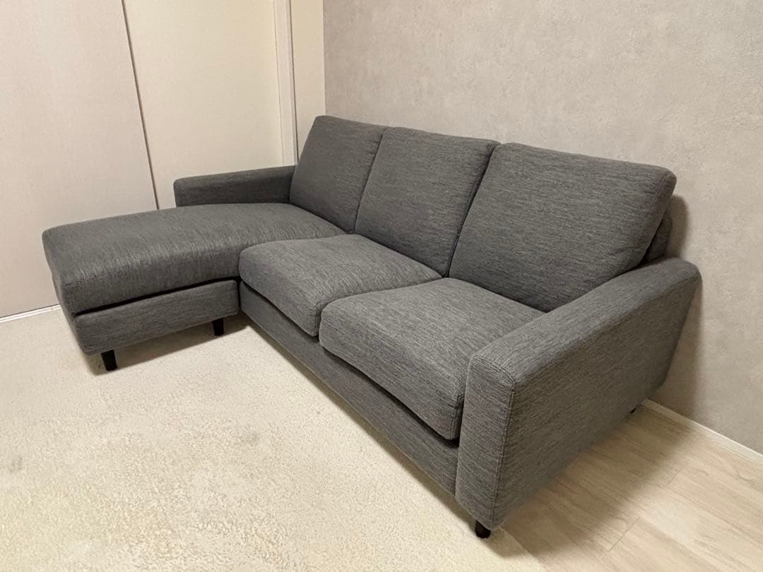 ニトリ 布張カウチソファ　3人掛け