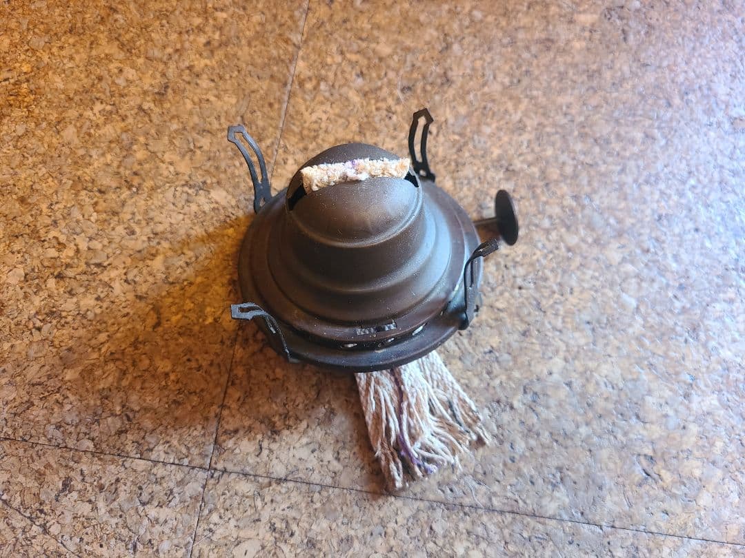 北一硝子　灯油ランプ　レトロ　アンティーク　替芯2個付