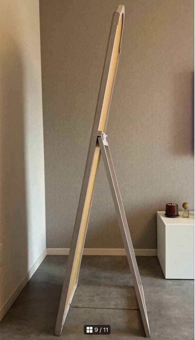 アーチ型　木製スタンドミラー