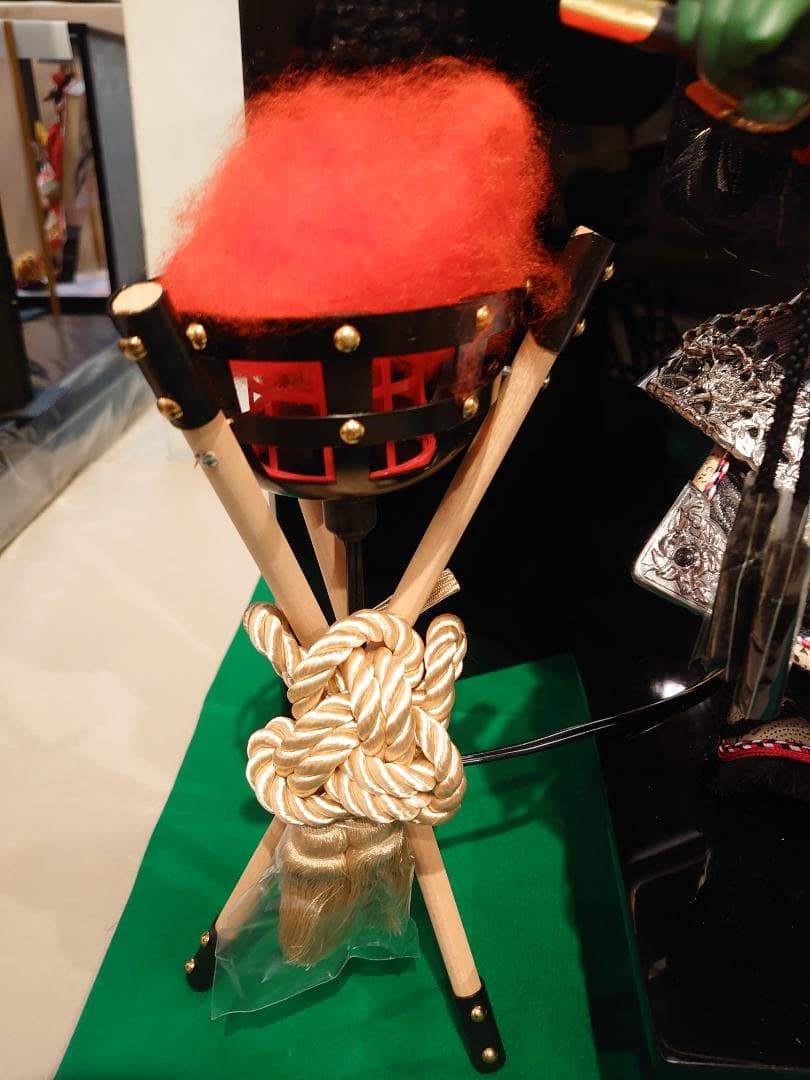 ●五月人形セット●　出世鎧着武者　子供大将　かがり火付き（電気付き）