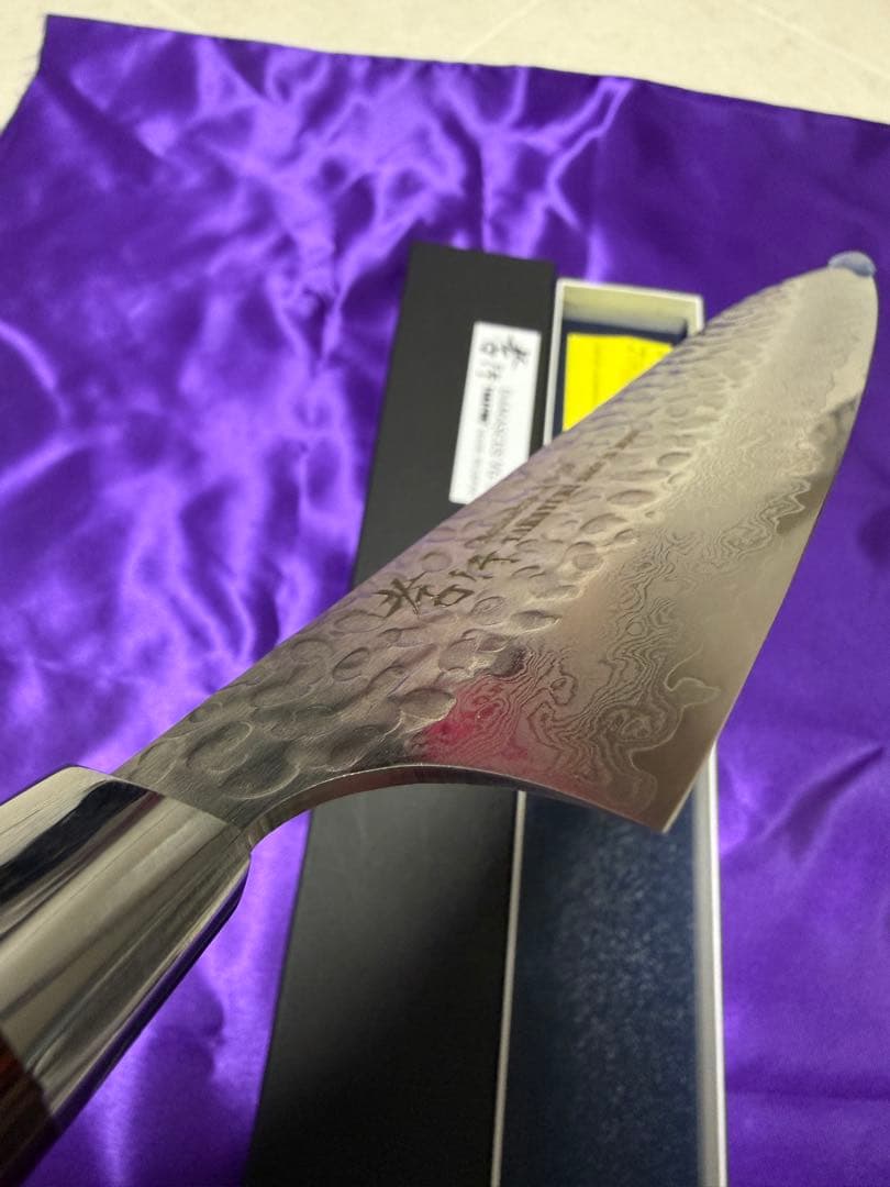 【新品】堺孝行 牛刀210mm／VG-10／33層ダマスカス（ステンレス）