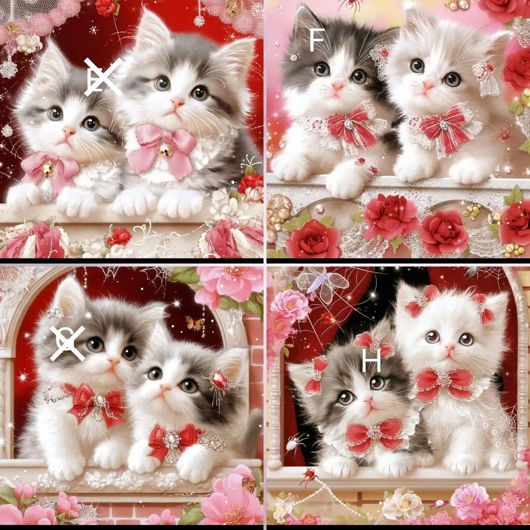 可愛いツインズ猫ちゃん♥️オーダー用パネル♥️ポーチ、バッグ他