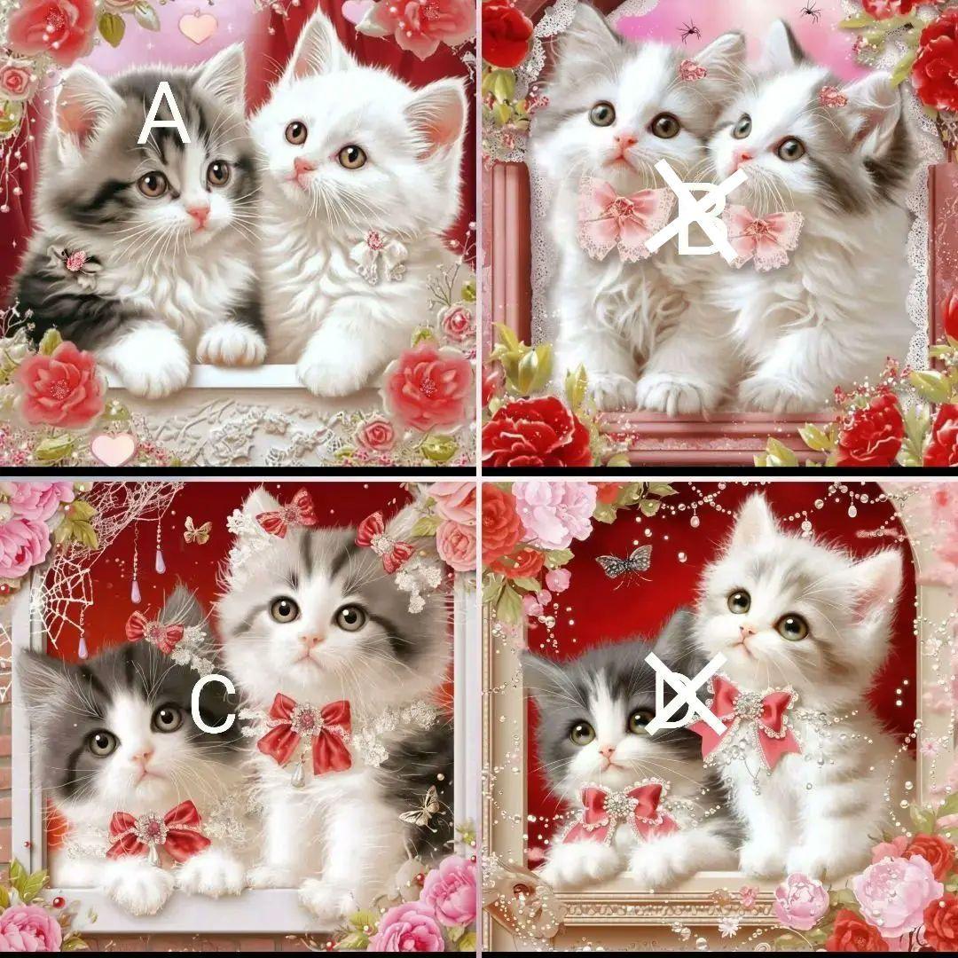 可愛いツインズ猫ちゃん♥️オーダー用パネル♥️ポーチ、バッグ他