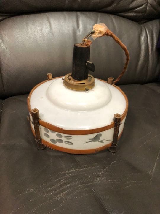 メ2819 大正浪漫が漂う電笠 照明　ハンドメイド