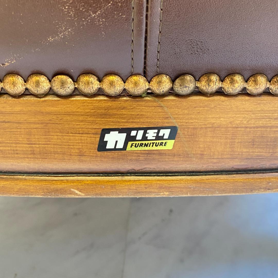 カリモク ヴィンテージ ドマーニ ルイ15ソファ 本革 レザー 希少