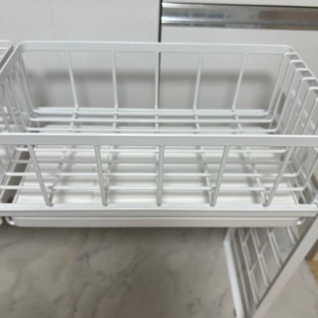 山﨑実業　シンク上 伸縮システムラック tower ホワイト 4点セット