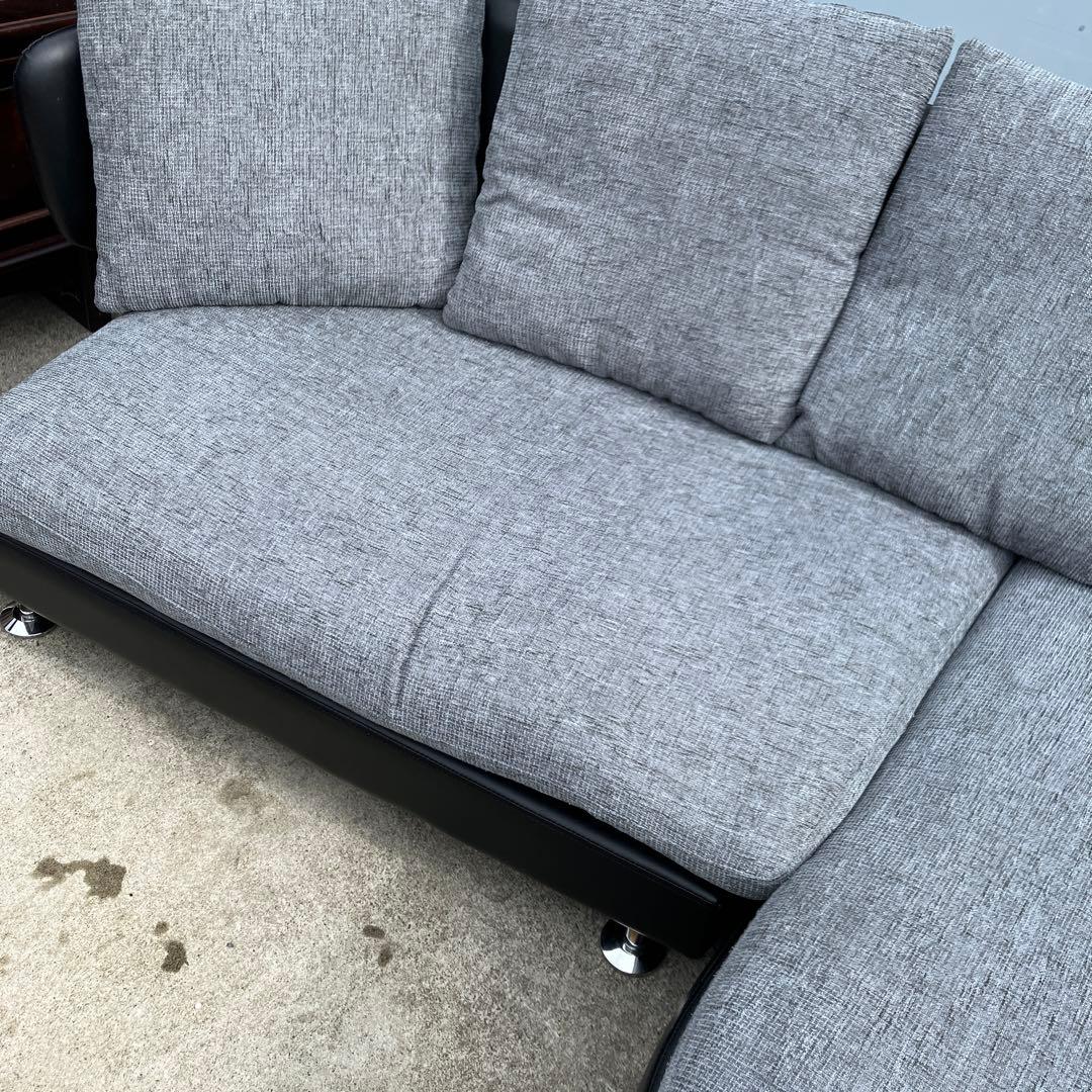 北欧レトロ 3人掛けコーナーソファー ソファーベッド アームチェア ブラック