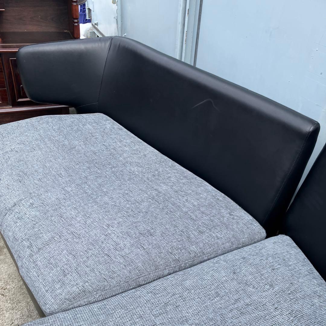 北欧レトロ 3人掛けコーナーソファー ソファーベッド アームチェア ブラック