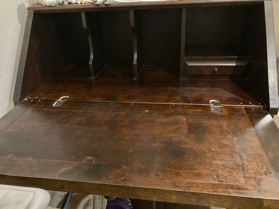 0353：ライティングビューロー 北海道民芸家具 骨董　デスク　レトロ