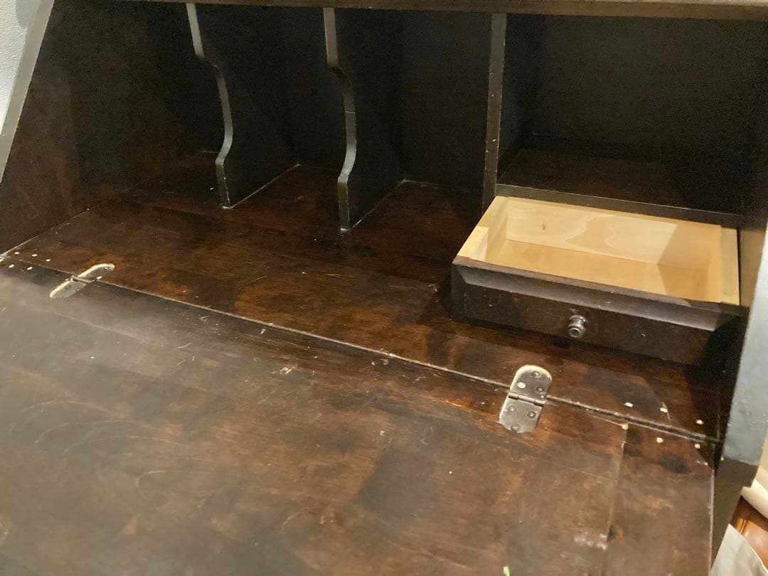 0353：ライティングビューロー 北海道民芸家具 骨董　デスク　レトロ