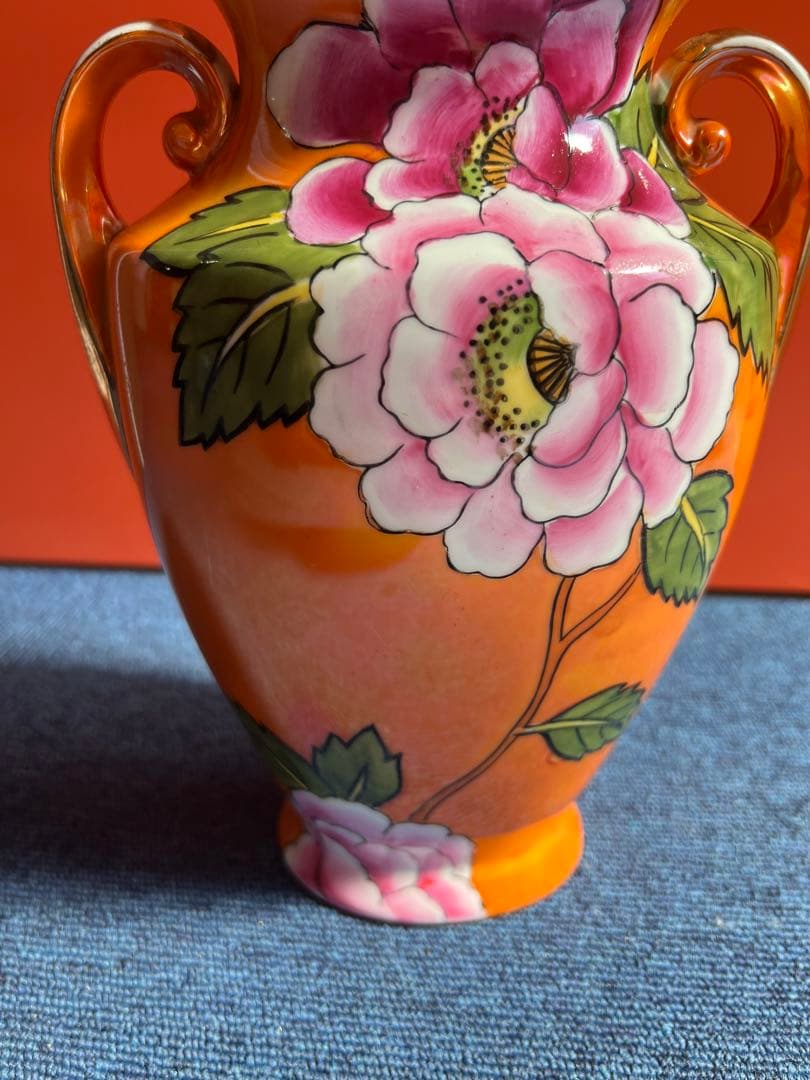 1074 オールドノリタケ 双耳花紋花瓶 - メルカリ