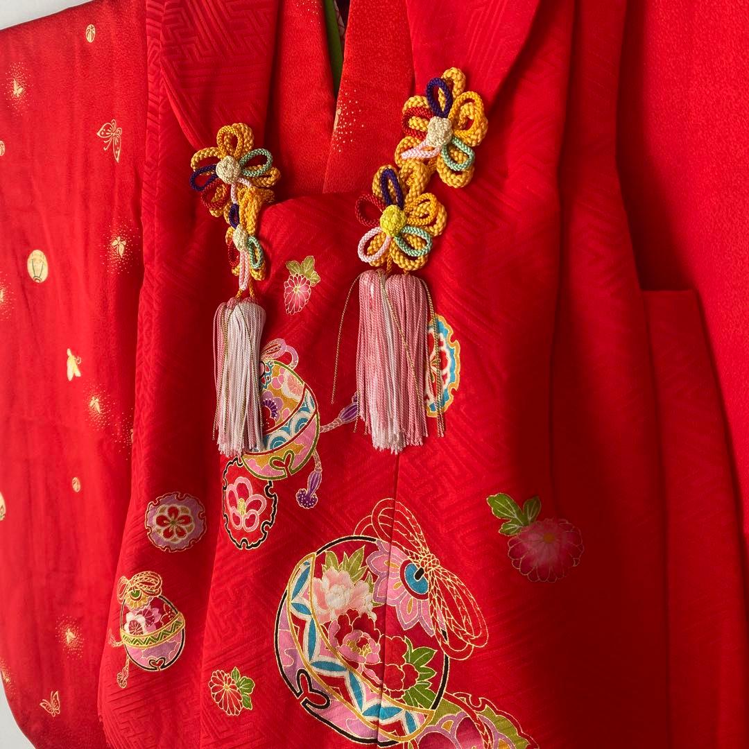 7歳　七五三　着物　被布　セット　絹　正絹