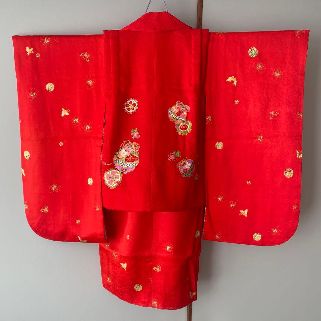 7歳　七五三　着物　被布　セット　絹　正絹