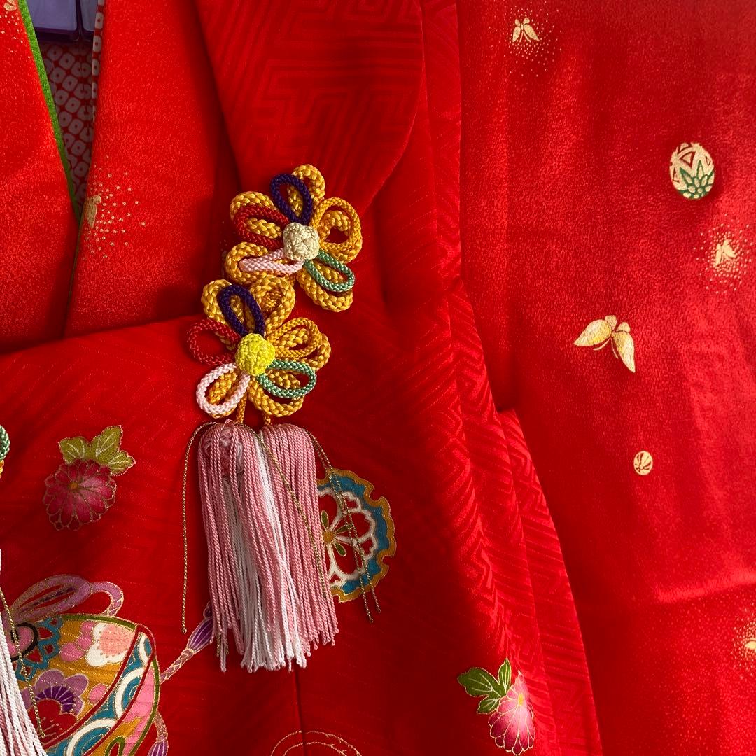 7歳　七五三　着物　被布　セット　絹　正絹