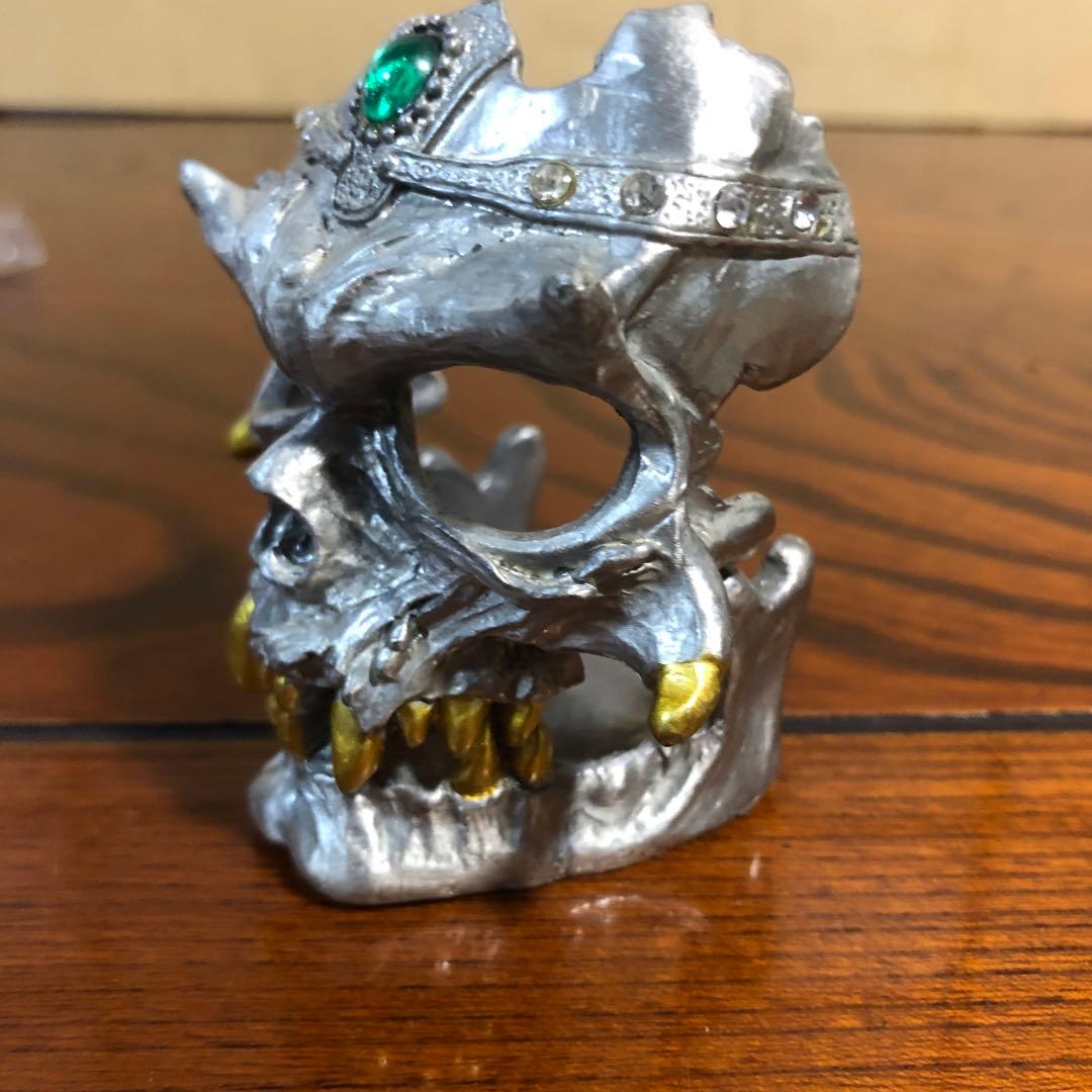 ドクロ 骸骨　置物　金属製