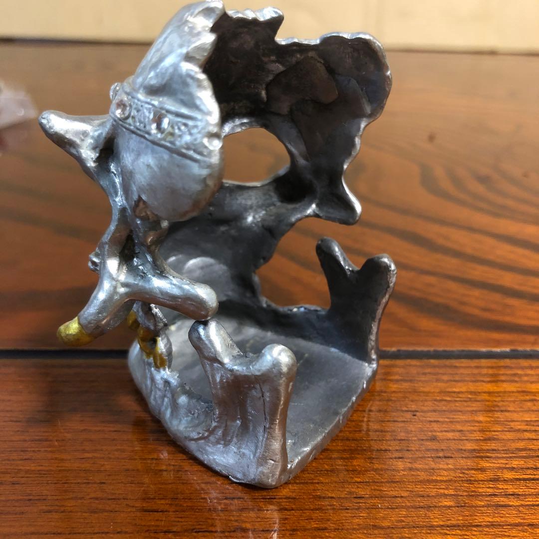 ドクロ 骸骨　置物　金属製