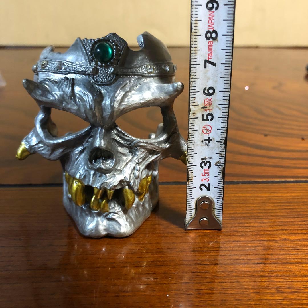 ドクロ 骸骨　置物　金属製