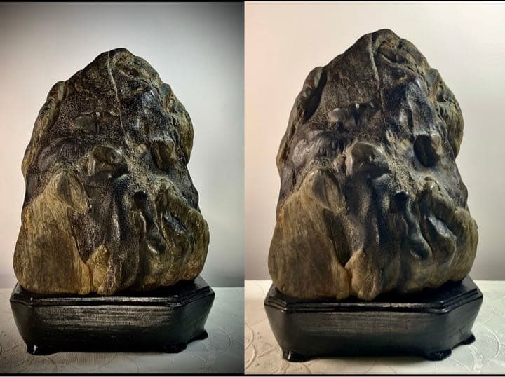 2602 瀬田川黒乱虎金梨地石  横22×高32(cm) 11.62kg