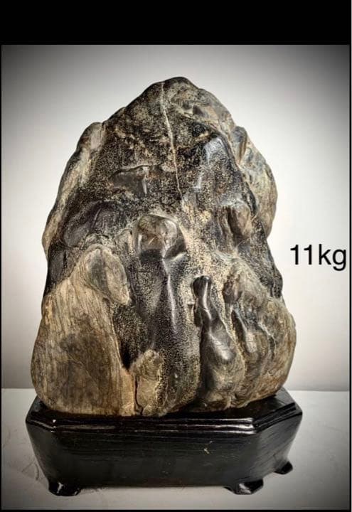 2602 瀬田川黒乱虎金梨地石  横22×高32(cm) 11.62kg