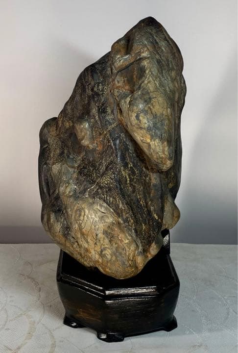 2602 瀬田川黒乱虎金梨地石  横22×高32(cm) 11.62kg