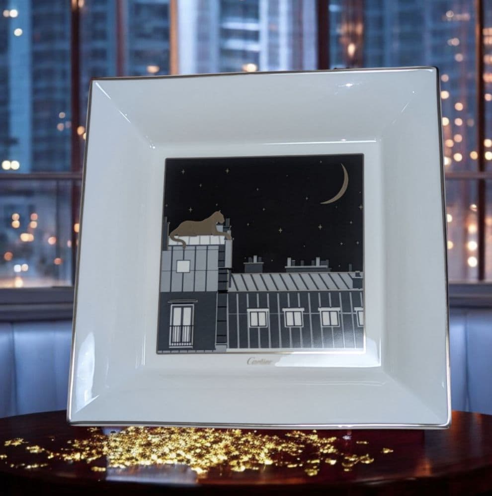 【非売品】【希少】Cartier 夜空デザイン プレート 専用ボックス付き