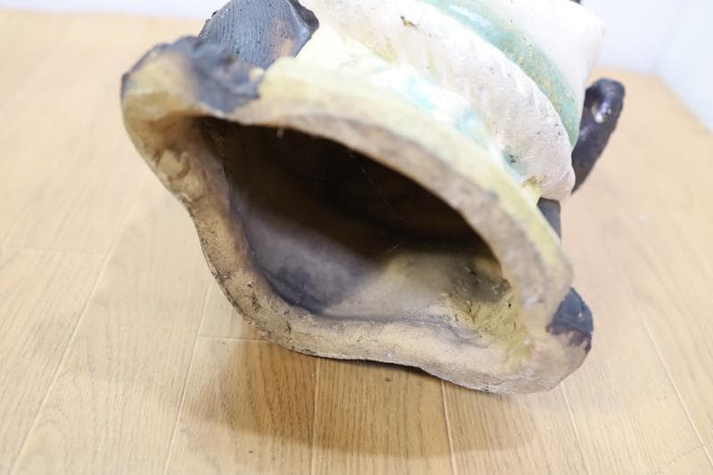 展示品◆信楽焼　珍しい横綱狸　置物　高さ40㎝