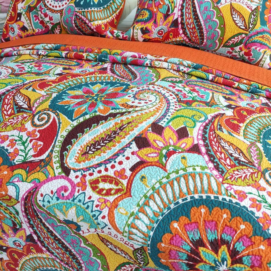 キルトベッドカバー3点セット綿マルチカバー キルティング 610