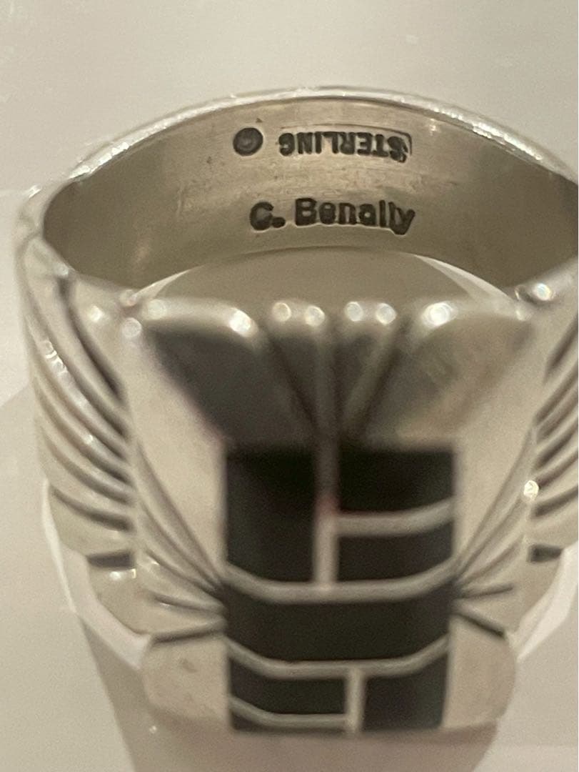 希少】ナバホ族 チェスター・ベナリー 作 インレイリング 22号 - メルカリ