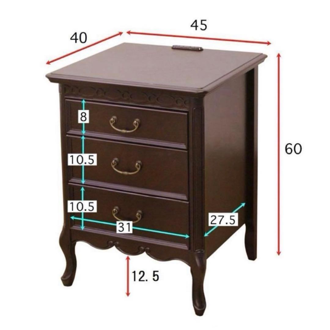 【匿名発送】東海家具 クラシック調ベットサイドテーブルベルメゾン
