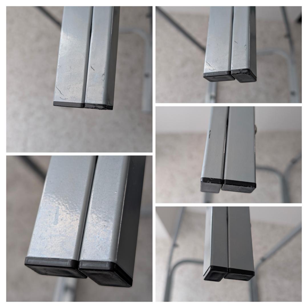 90s ビンテージ メタルフレーム ガラス テーブル スペースエイジ ポップ