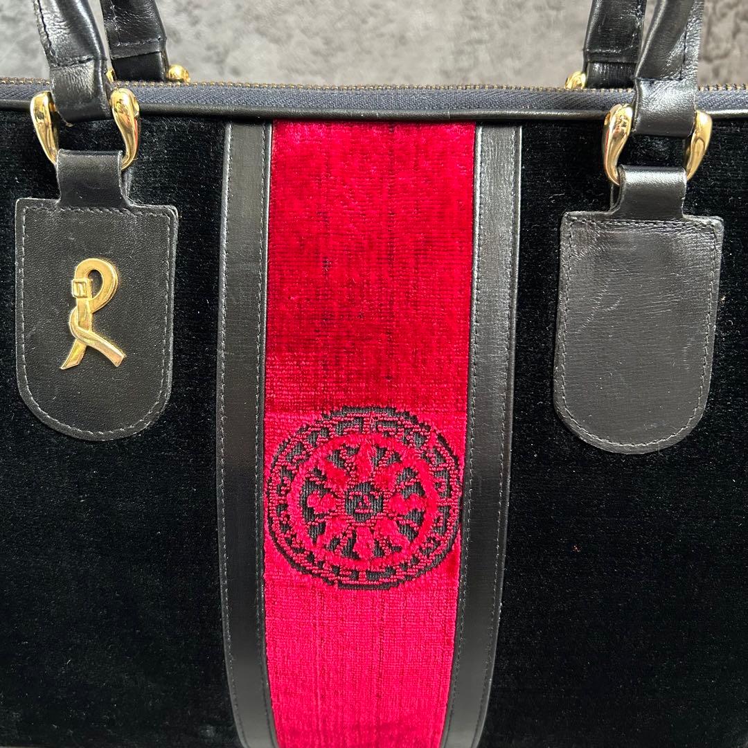 ロベルタディカメリーノ ベルベット レザー バッグ ベロア ブラック