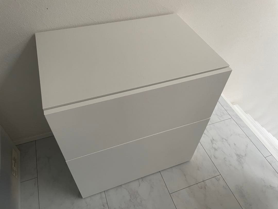IKEA ベストー プッシュオープン引き出し2段キャビネット収納 子ども